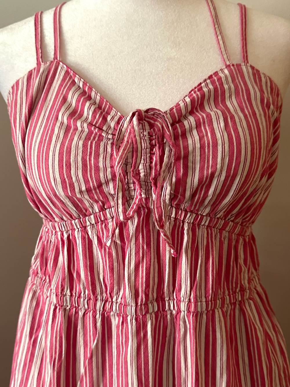 Pink Chic Maxi Beach Summer Striped Lightweight Vacation Dress - Women’s - Picture 3 of 4